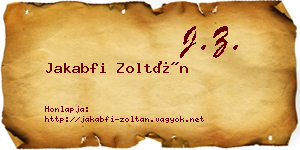 Jakabfi Zoltán névjegykártya